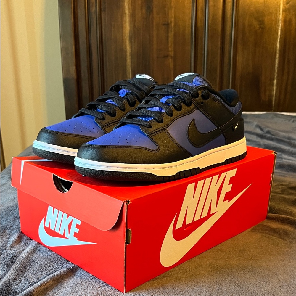 Nike Men’s Dunk Low — Black and Royal Blue